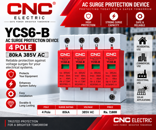 CNC YCS6-B 4 Pole 80kA 385V AC Surge Protection Device (SPD)