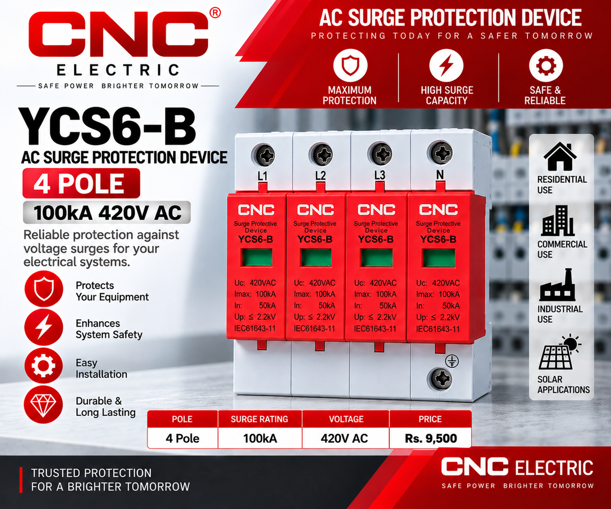 CNC YCS6-B 4 Pole 100kA 420V AC Surge Protection Device (SPD)