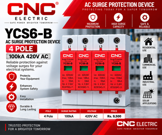 CNC YCS6-B 4 Pole 100kA 420V AC Surge Protection Device (SPD)