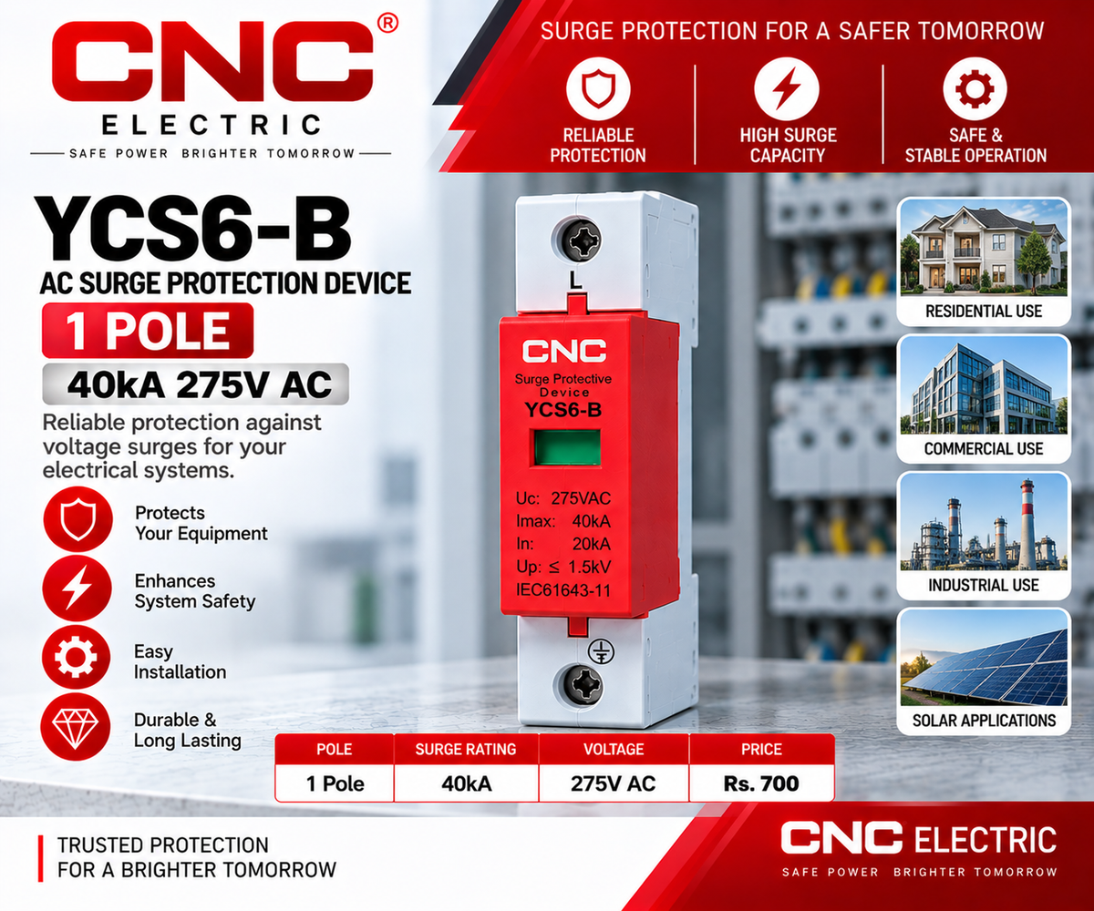 CNC YCS6-B 1 Pole 40kA 275V AC Surge Protection Device (SPD)