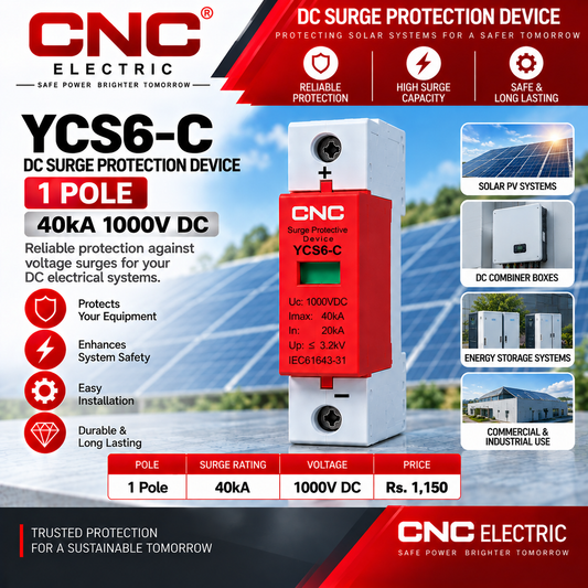 CNC YCS6-C 1 Pole 40kA 1000V DC Surge Protection Device (SPD)
